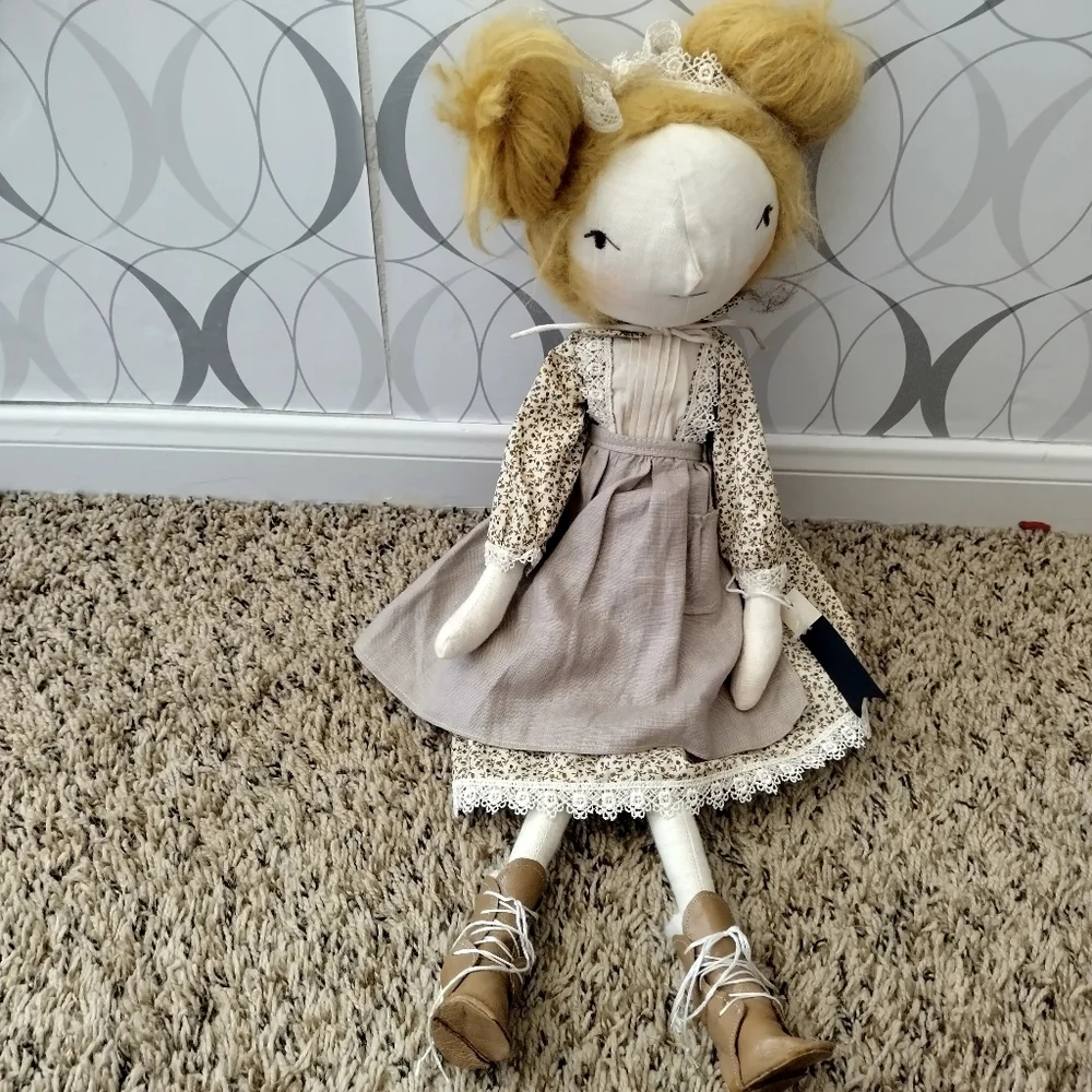 heirloom Rag Doll bianca maria Apron Dress handmade dolls